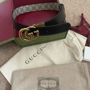 100% Authentic Gucci Marmont Reversible Belt